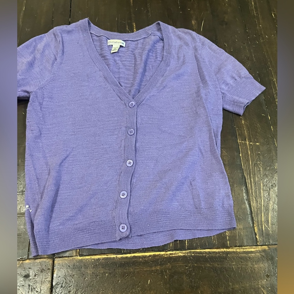 Purple, short sleeve shirt